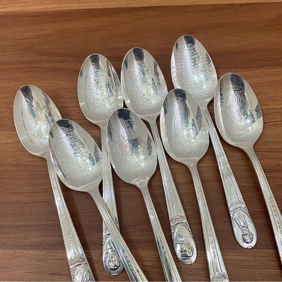 16pcs Vintage WM ROGERS International Silver Silver-plated US. President Spoons - Picture 12 of 16